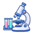Microscope and colorful test tubes-4